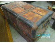 Antique steamer closet trunk with drawers, ha...