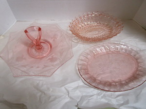 Pink Depression Tray & Platter