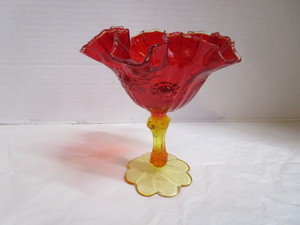 Amberina Pedestal Dish