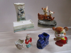 Hat Pin Holders, Ashtray, Planter, Toothpick Holder