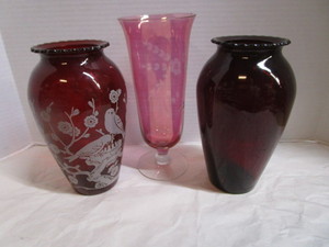 Vases, Red, Cranberry
