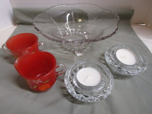Cambridge Bowl, Cream & Sugar, Candle Holders