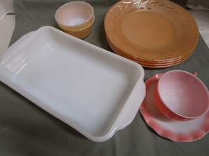 Fire King Plates, Custards, Baking