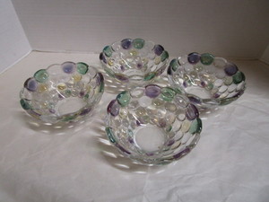 Multi Color Bubble Glass Bowls