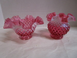 Cranberry Opalescent Hobnail