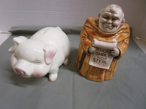 Banks, Ceramic Pig & Monk