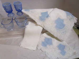 Tablecloth & Linens, Blue Glass