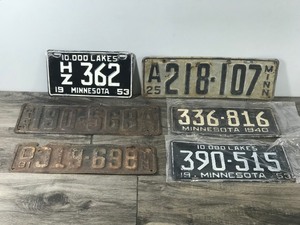 Lot of 6 Vintage License Plates