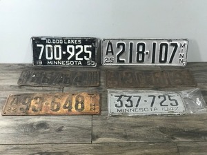 Lot of 6 Vintage License Plates