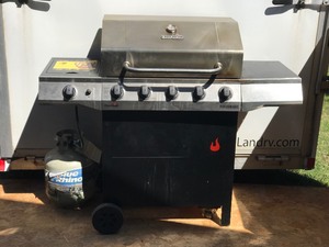 Char Broil Propane Grill with Side Burner and Propane Tank
