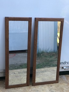 2 - Large Solid Wood Wall Hanging Mirrors