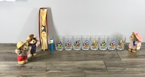 Lot of Collectibles - Wendys Furskins Bears 1986 - McDonalds Disney glasses 2000 - PEZ (Made in Hungary) and More