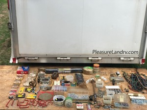 Lot of Hardware & More - Paint Brushes - Staples - Wire Terminal Assortment - Drywall Joint Tape - Hex Screw Assortment - Breakers - Plumbing - Wing Nut Assortment - Bungy Cords & More