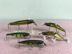 Lot of 5 Wooden Creek Chub Pikie Fishing Lures
