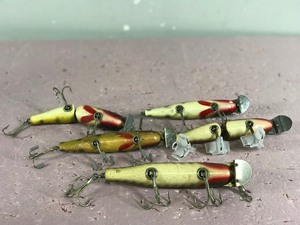 Lot of 5 Wooden Creek Chub Pikie Fishing Lures
