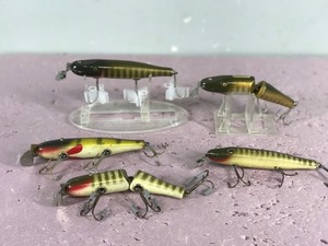 Lot of 5 Wooden Creek Chub Pikie Fishing Lures