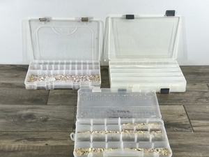 3 - Plastic Fishing Tackle Storage Boxes - One is double sided