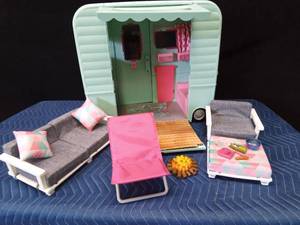 My Life toy camper with furniture and supplies