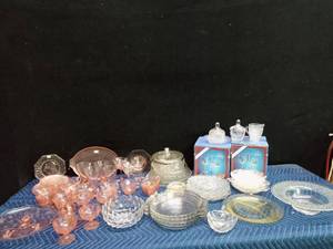 Depression glassware and crystal wine glasses and more
