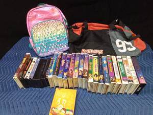 Raiders football bag of VHS and more