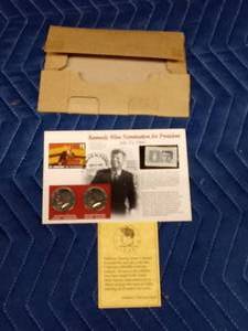 Publisher clearing house John F. Kennedy coin and stamp tribute set