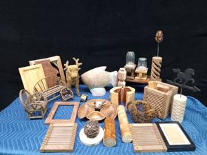 Lot of wood craft items
