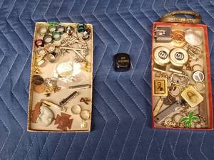 2 Small flats of jewelry and more - Mostly mens