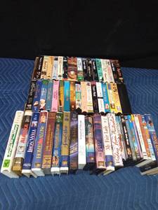 2 Boxes of VHS and DVDs