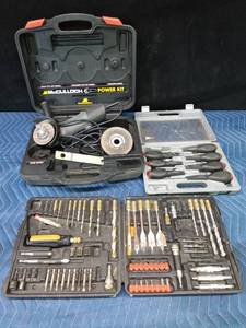 , McCulloch electric angle grinder -WORKS, Craftsman drill bit set, Cummings screwdriver set