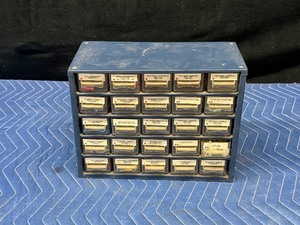 Hardware Organizer Full of Electrical Hardware - Butt Connectors Insulated - MaleFemale Disconnects - Ring Spade Terminals and More