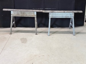 Pair of metal fold-up sawhorses