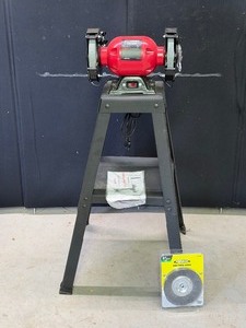 Tool Shop 6 Bench Grinder on Stand -  Looks like its never been used