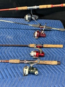 Lot of 4 Fishing Rods and reels - See description for more info