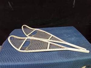 Pair of metal framed snowshoes
