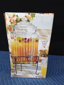 New cold beverage dispenser (glass with metal stand)