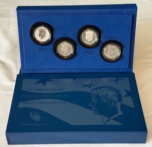 2014 50th Anniversary Kennedy Half Dollar 4 Coin Uncirculated Set - original package with COA