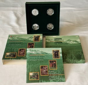 1996 Royal Canadian Little Wild Ones Sterling Silver Fifty Cent Four Coin Set Original Packaging w COA
