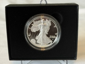 2021 W-American Eagle One Ounce Proof SILVER Bullion Dollar Coin - original package with COA