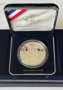 2000 Leif Ericson Millenium Proof Silver Dollar - original package with COA