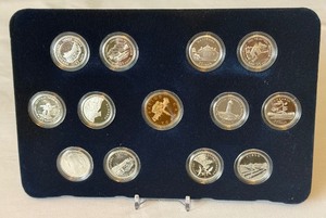 1992 Canadian 125th Anniversary 95.5% Silver 13 coin Proof Set Tray with Coins only, no external hard case, no COA