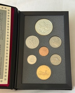 1994 Royal Canadian Double Dollar 7 Coin Proof Set - Dog Sled Patrol Silver Dollar Original Packaging w COA