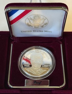 1998 S-Robert F Kennedy Memorial Proof SILVER Dollar - original package, COA missing