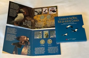 1995 Canada on the Wing Birds of Canada Fifty Cent Silver Four Coin Set Original Packaging w COA