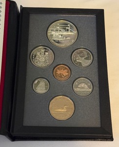 1991 Royal Canadian Double Dollar 7 Coin Proof Set - Le Frontenac Silver Dollar Original Packaging w COA