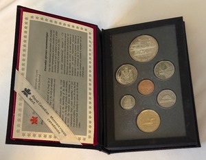 1991 Royal Canadian Double Dollar 7 Coin Proof Set - Le Frontenac Silver Dollar Original Packaging w COA