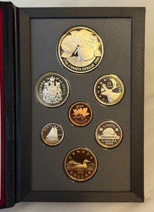 1996 Royal Canadian Double Dollar 7 Coin Proof Set - MacIntosh Silver Dollar Original Packaging w COA