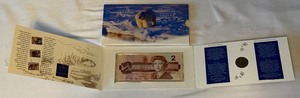 1996 Canadian Uncirculated $2 Coin and Bank Note Set Original Packaging w COA