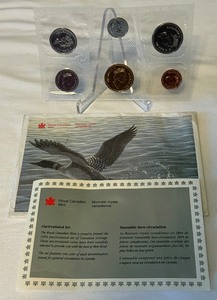 1994 Royal Canadian Uncirculated Proof-Like 6 Coin Set Original Packaging w COA, minor damage to external envelope