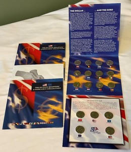 2002 The 50 State Quarters and Euro Coin Collection (17 coins) Original Packaging w COA