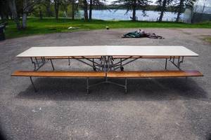 Folding Wheeled 12 Cafeteria Style Table